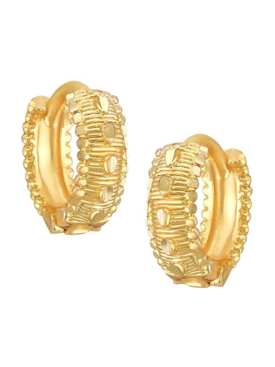 

Vighnaharta Gold-Plated Contemporary Hoop Earrings