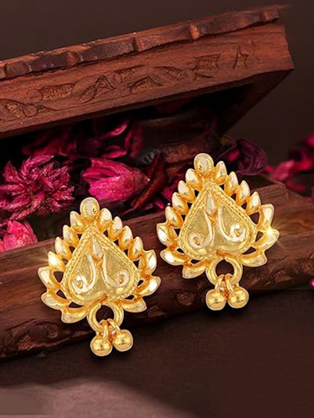 

Vighnaharta Gold Plated Drop Earrings