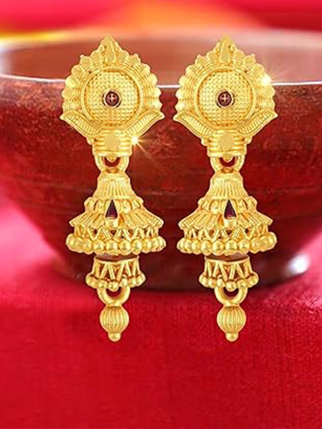

Vighnaharta Gold Plated Contemporary Jhumkas Earrings