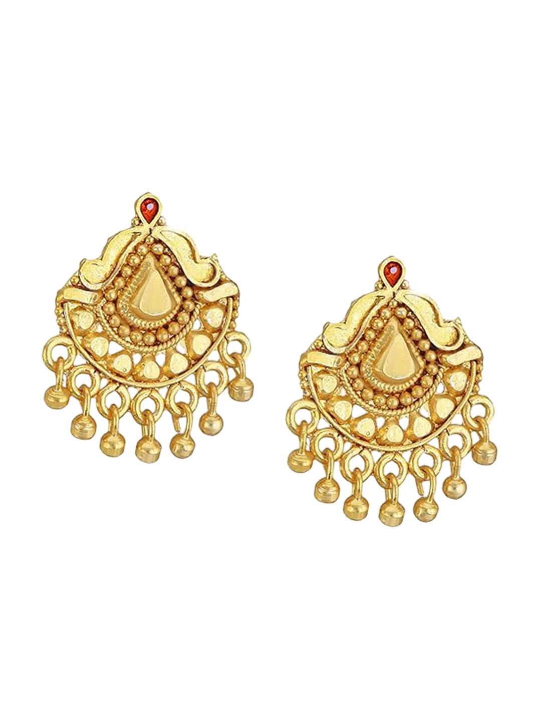 

Vighnaharta Gold-Plated Contemporary Drop Earrings