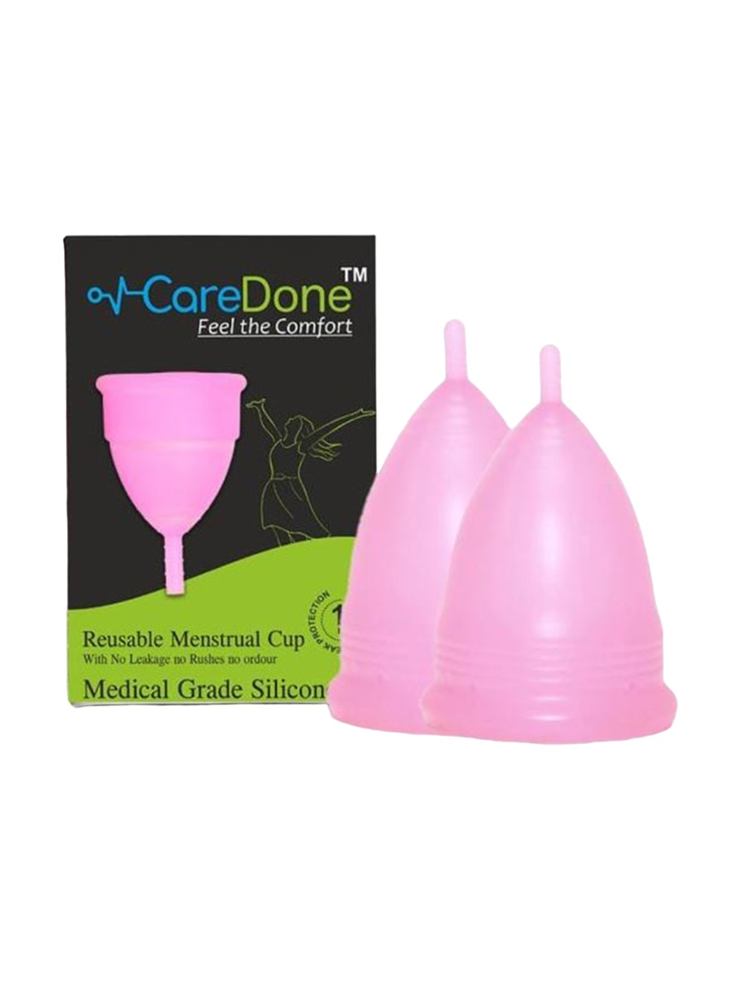 

CareDone Set of 2 Soft and Leak Proof Reusable Menstrual Cups, Pink
