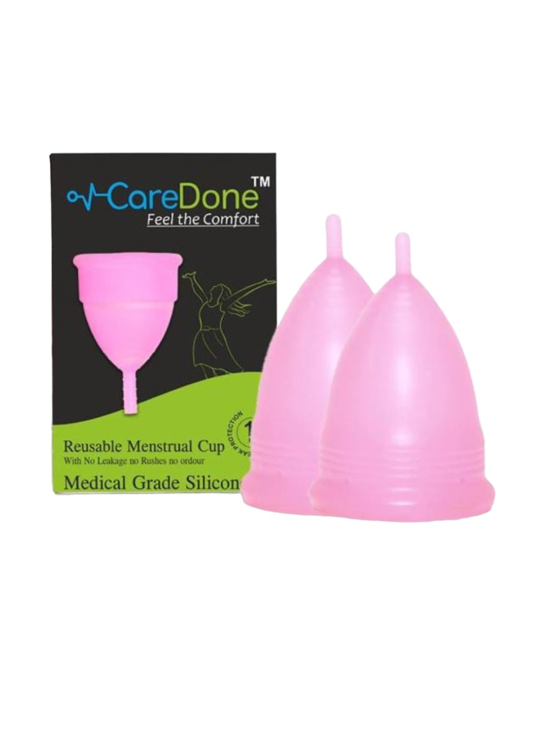 

CareDone Set of 2 Soft and LeakProof Reusable Menstrual Cup, Pink