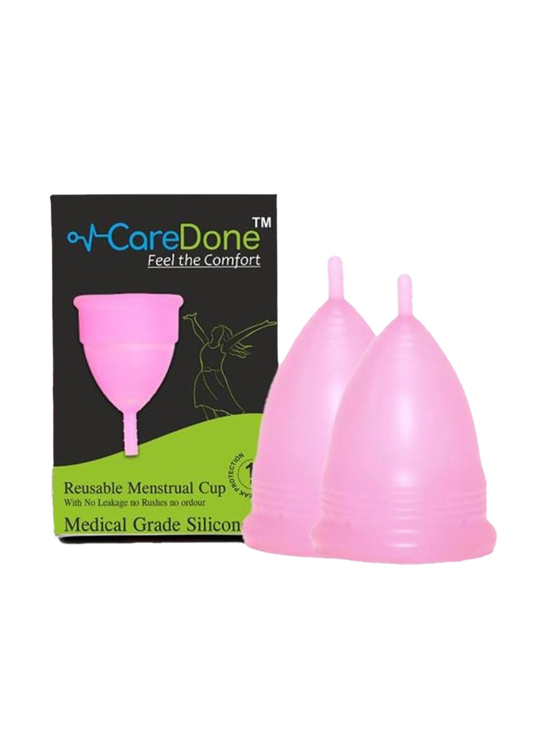 

CareDone Set of 2 Soft and LeakProof Reusable Menstrual Cup, Pink