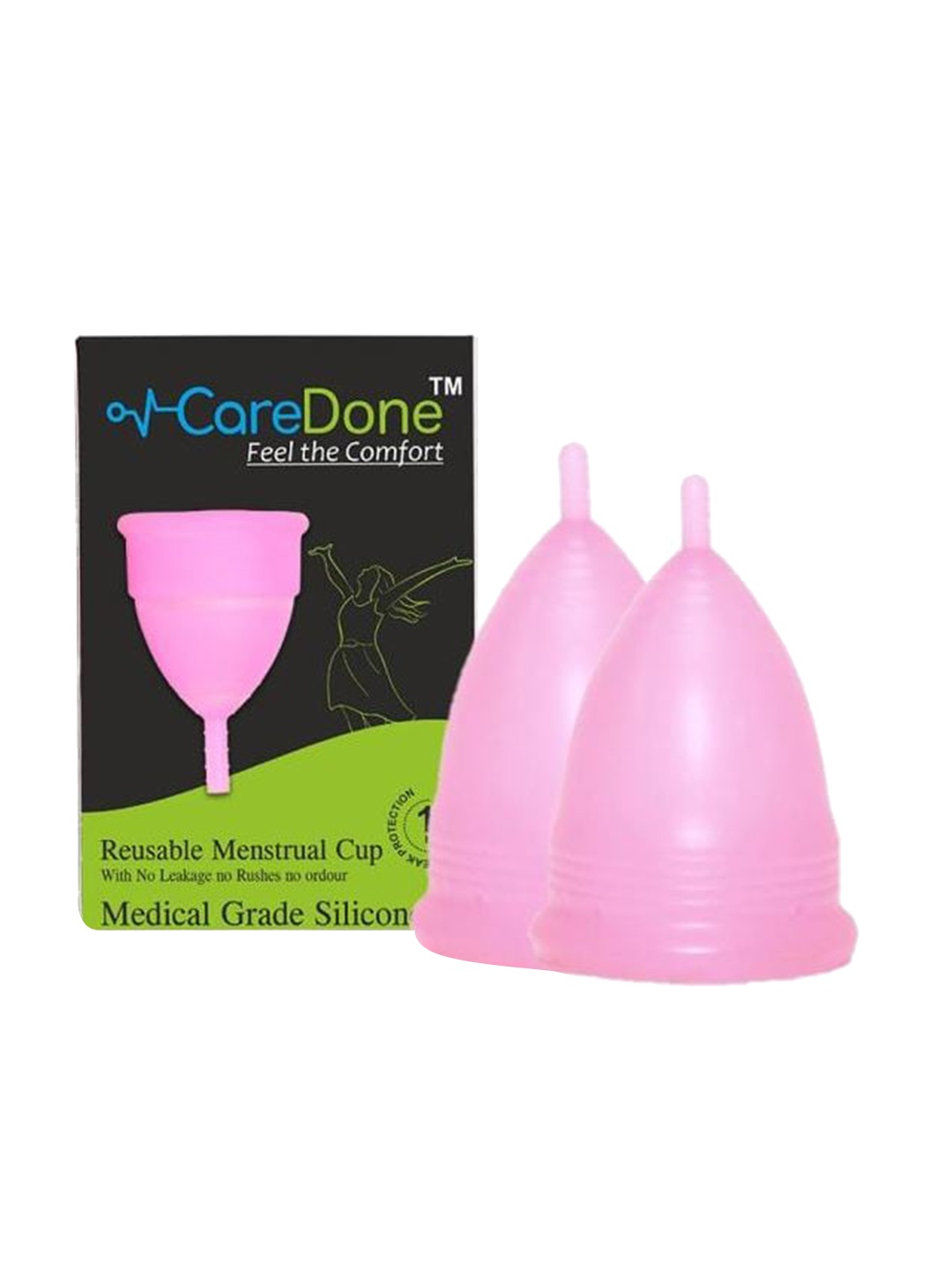 

CareDone Set of 2 Soft and LeakProof Reusable Menstrual Cup, Pink