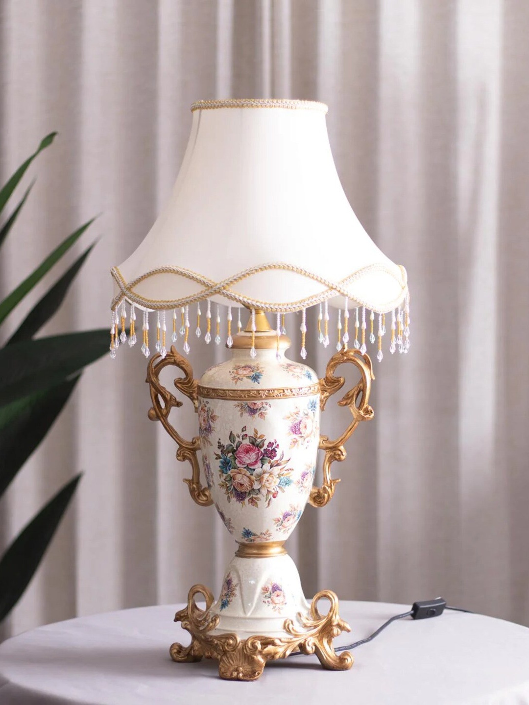 

THEDECORKART White Frustum Table Lamps