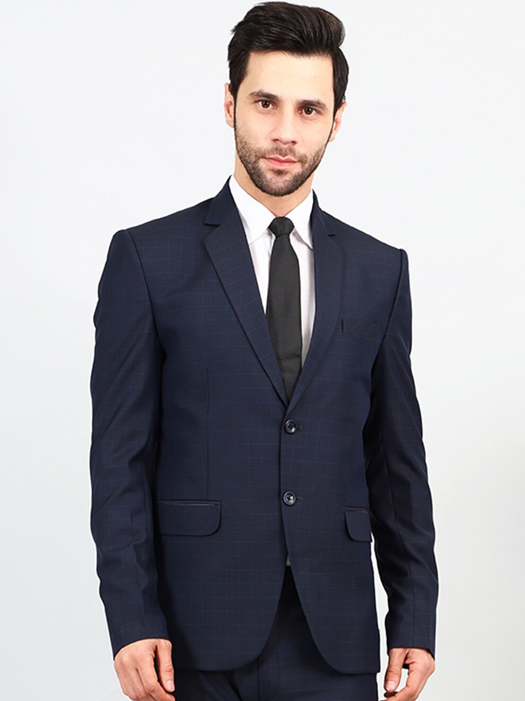 

Wintage Checked Single Breasted Formal Blazers, Blue