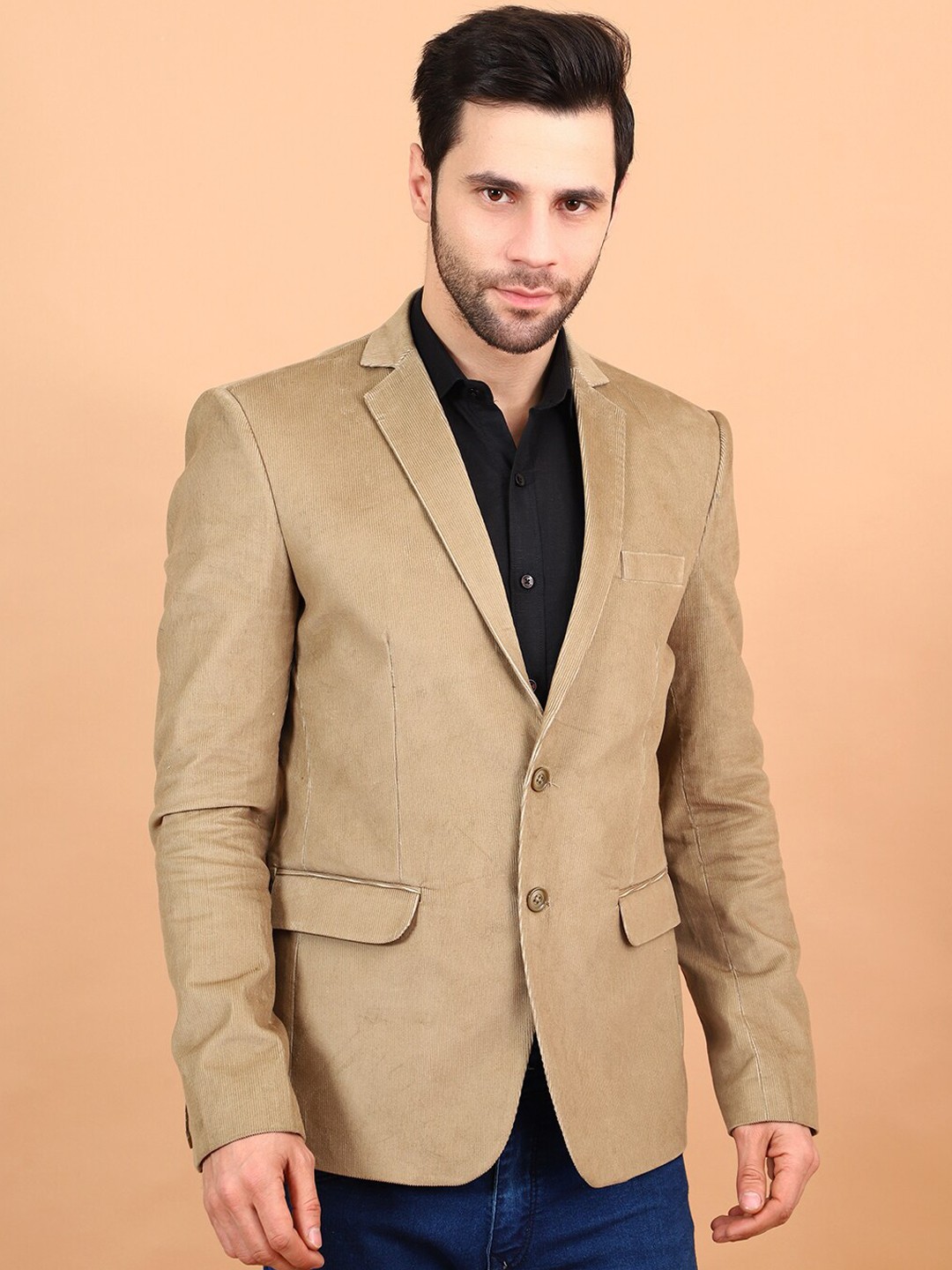 

Wintage Corduroy Cotton Single Breasted Blazers, Brown