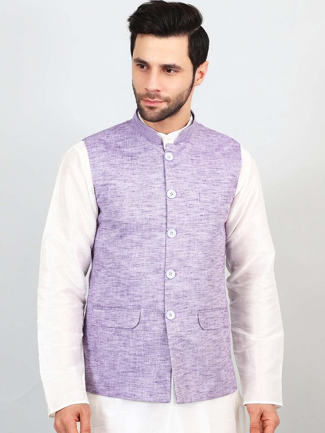 

Wintage Woven Modi Nehru Jacket, Purple