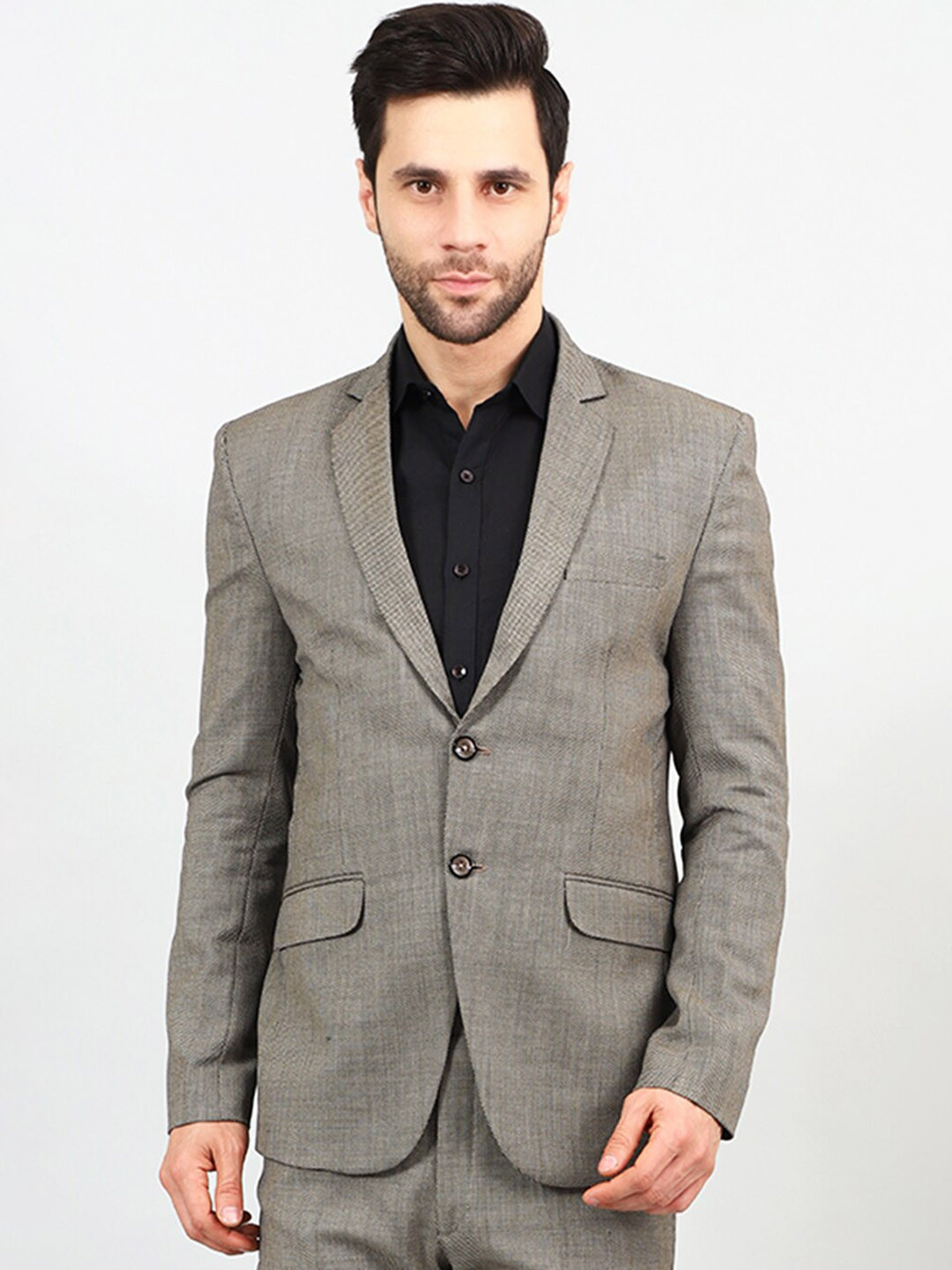 

Wintage Textured Single Breasted Formal Blazers, Grey