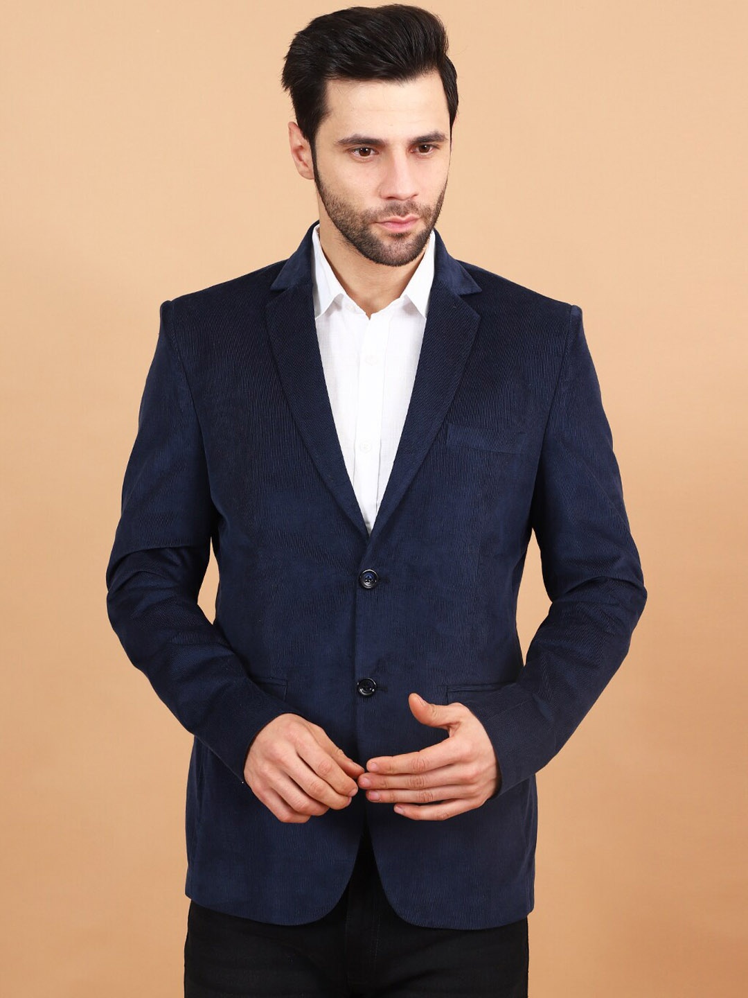 

Wintage Corduroy Cotton Single Breasted Blazers, Blue