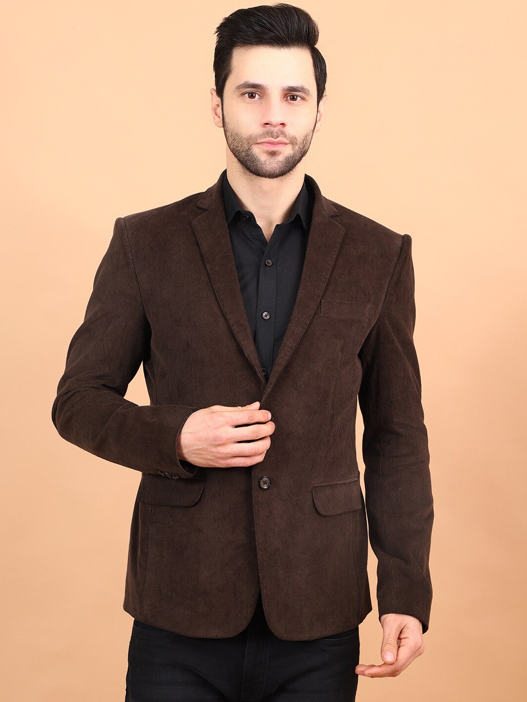 

Wintage Single Breasted Corduroy Blazers, Brown