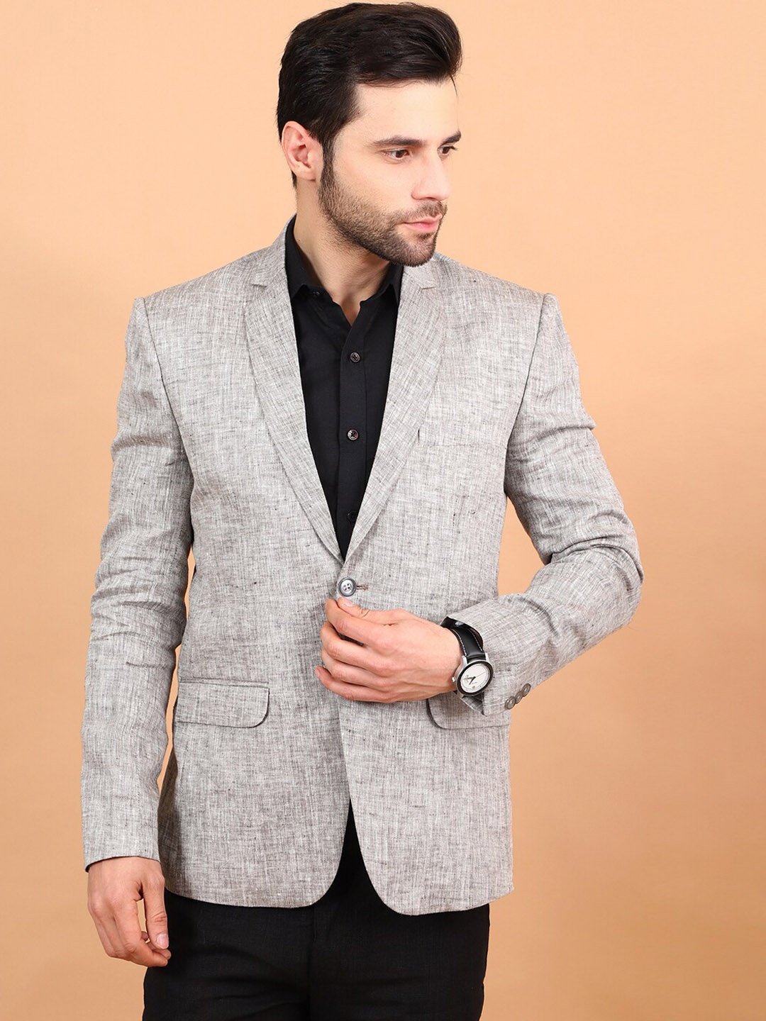 

Wintage Textured Single Breasted Blazers, Grey