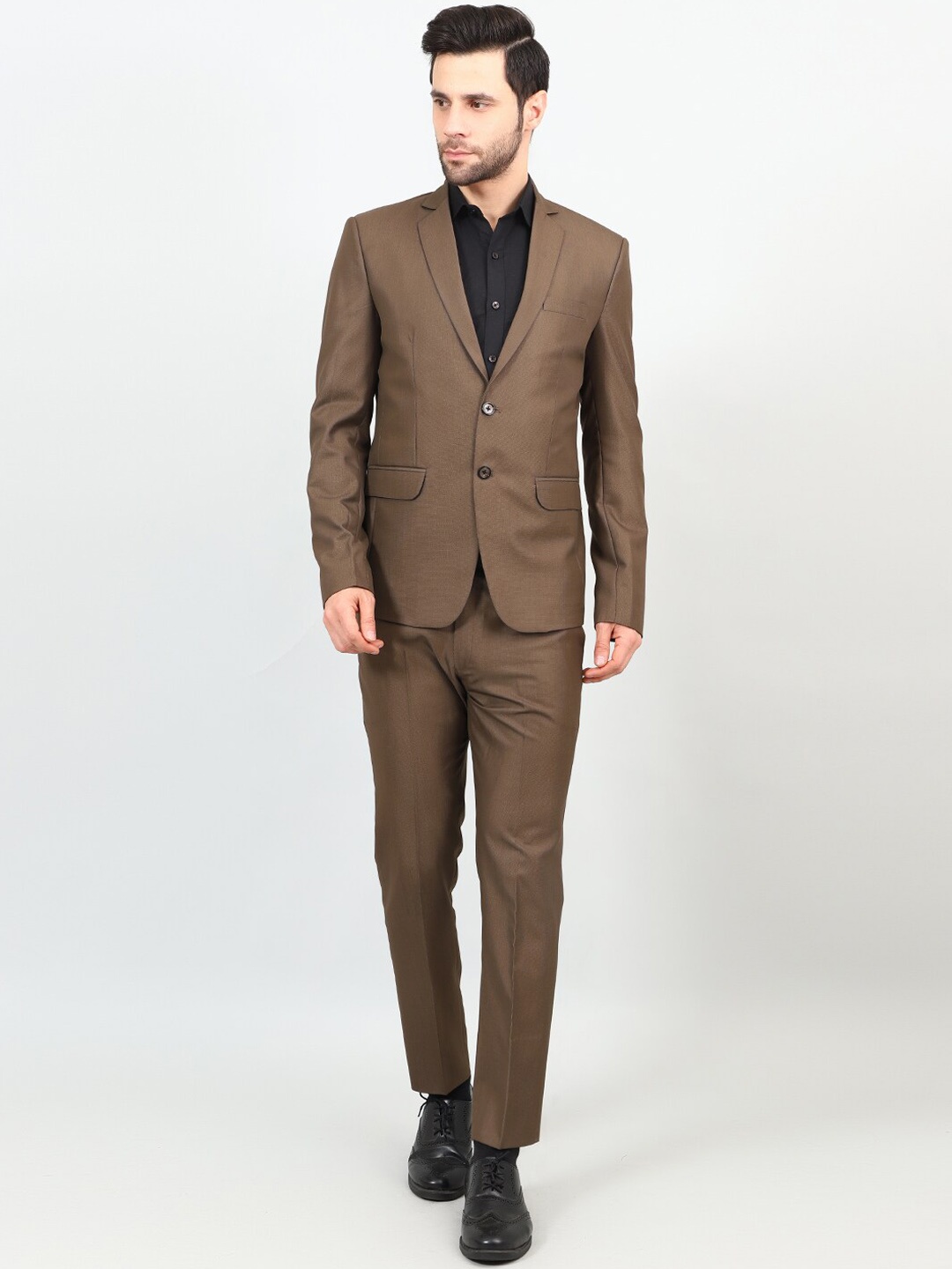 

Wintage Single-Breasted Two-Piece Formal Suit, Brown