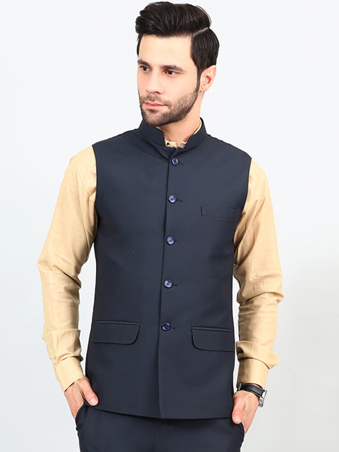 

Wintage Woven Modi Nehru Jacket, Blue