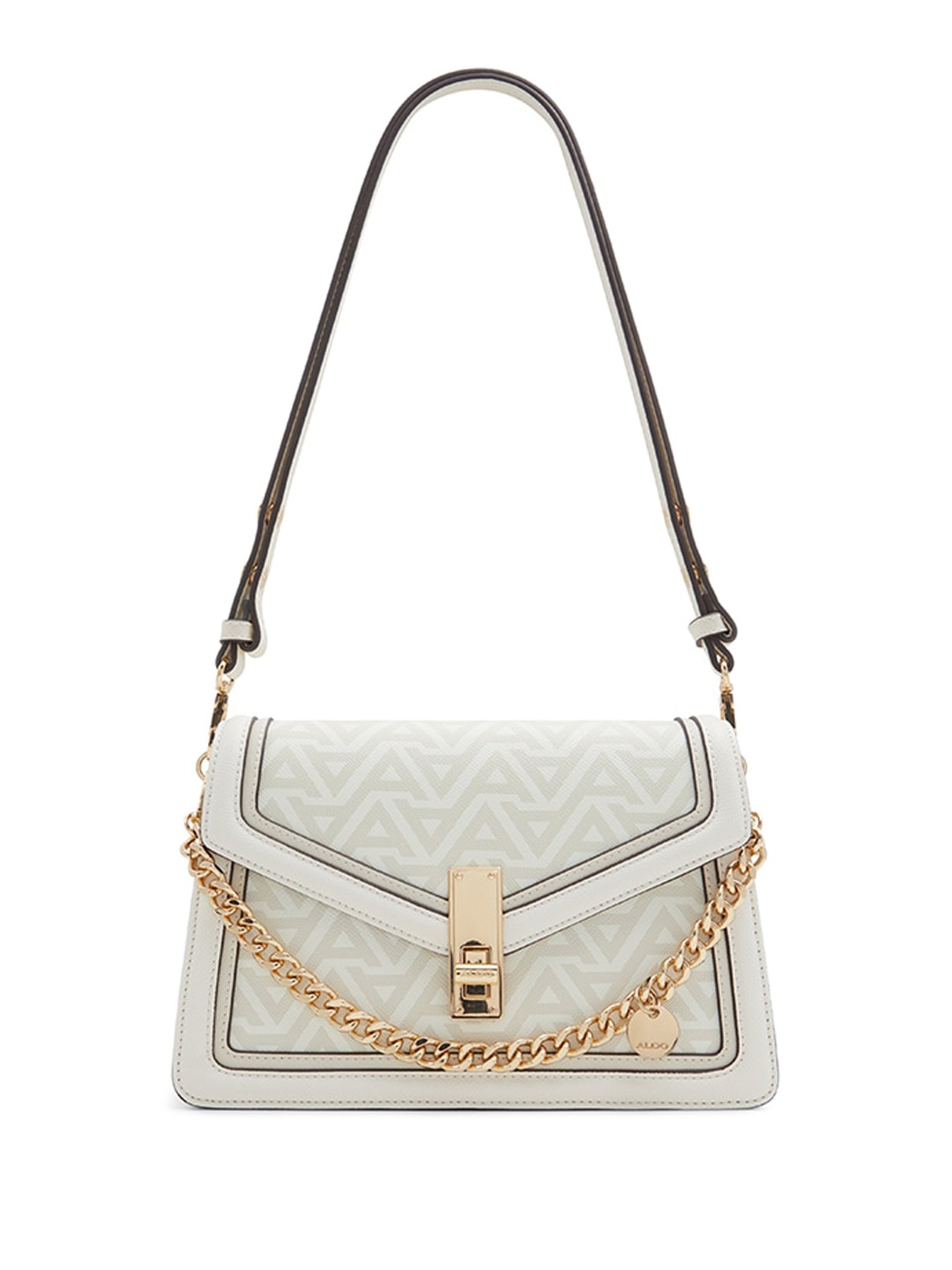 

ALDO Typography Printed Structured Sling Bag, Beige