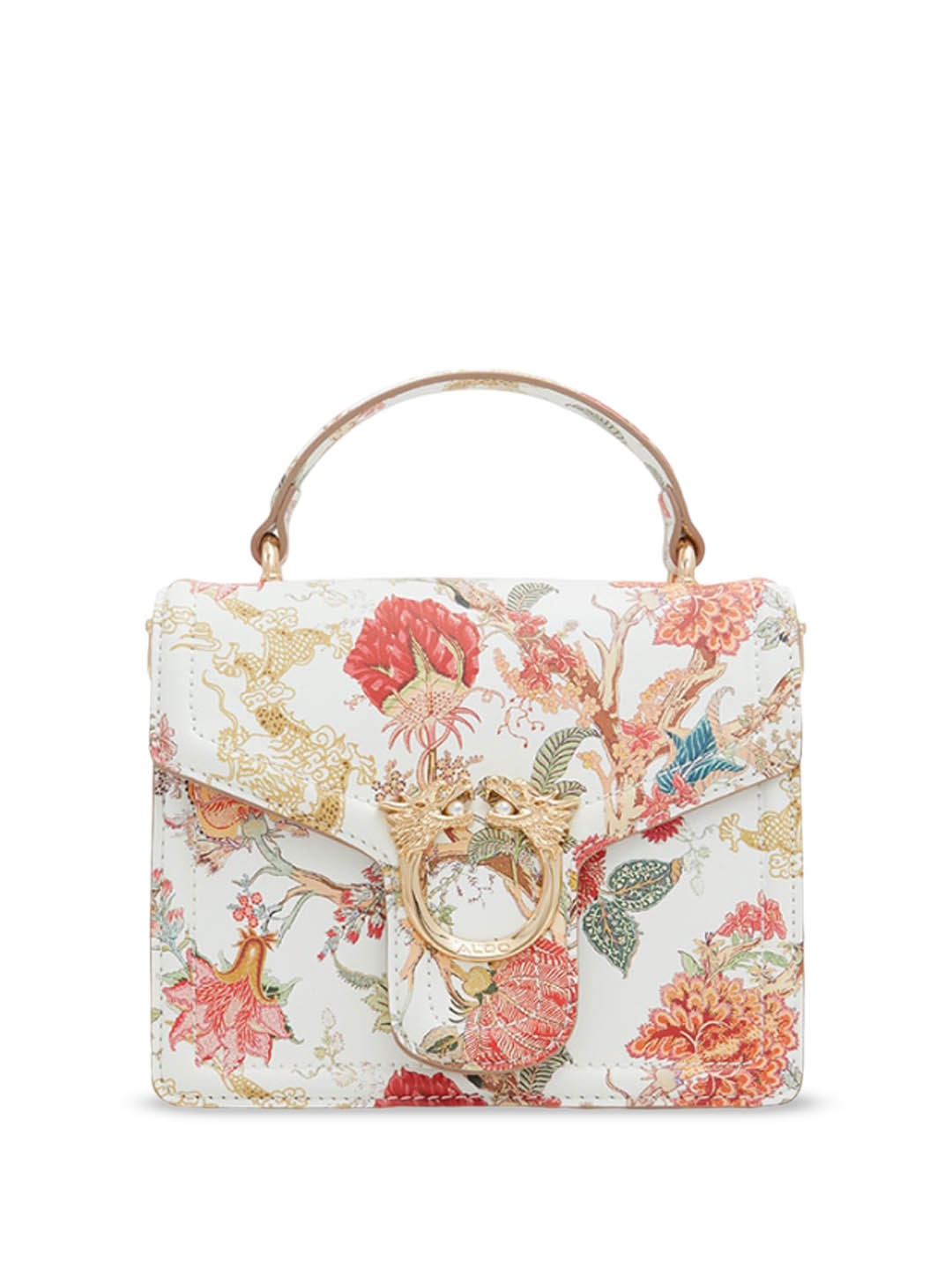 

ALDO Floral Printed Structured Satchel, White