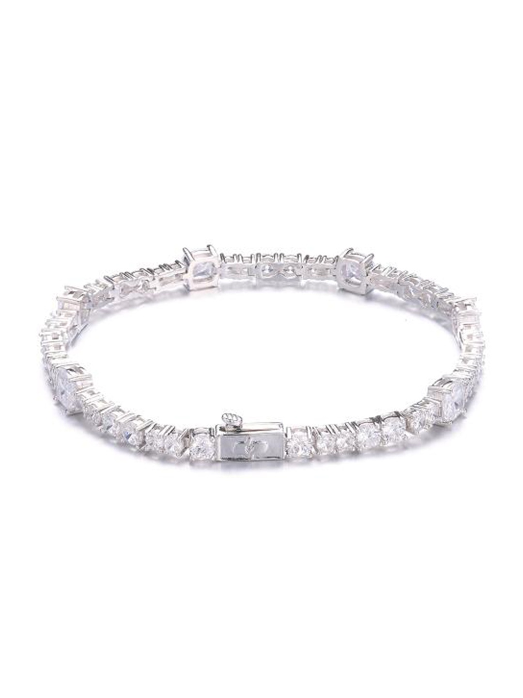 

Drip Project Men Rhodium-Plated Cubic Zirconia Wraparound Bracelet, Silver
