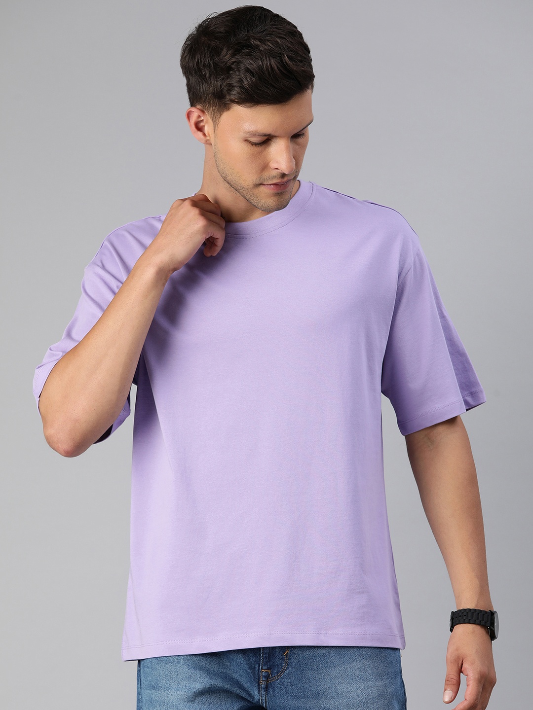 

Huetrap Men Solid Regular Fit T-shirt, Violet