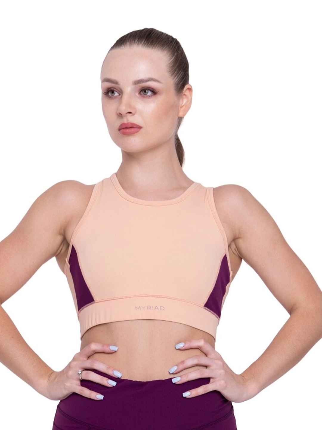 

Myriad Colourblocked Full Coverage Lightly Padded Bra With Moisture Wicking, Peach