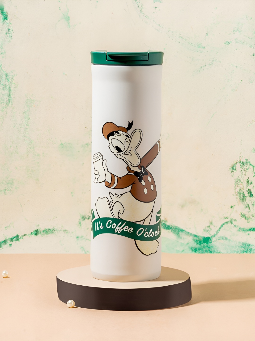 

Starbucks White & Green Disney Donald Printed Double Wall Vacuum Water Bottle 473 ml