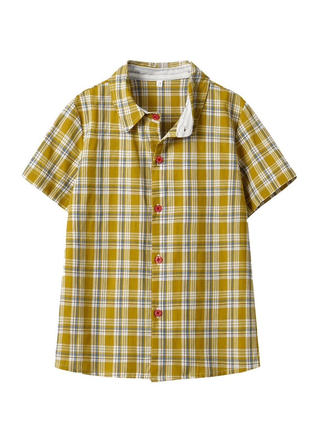 

StyleCast Boys Yellow Tartan Checked Spread Collar Cotton Casual Shirt