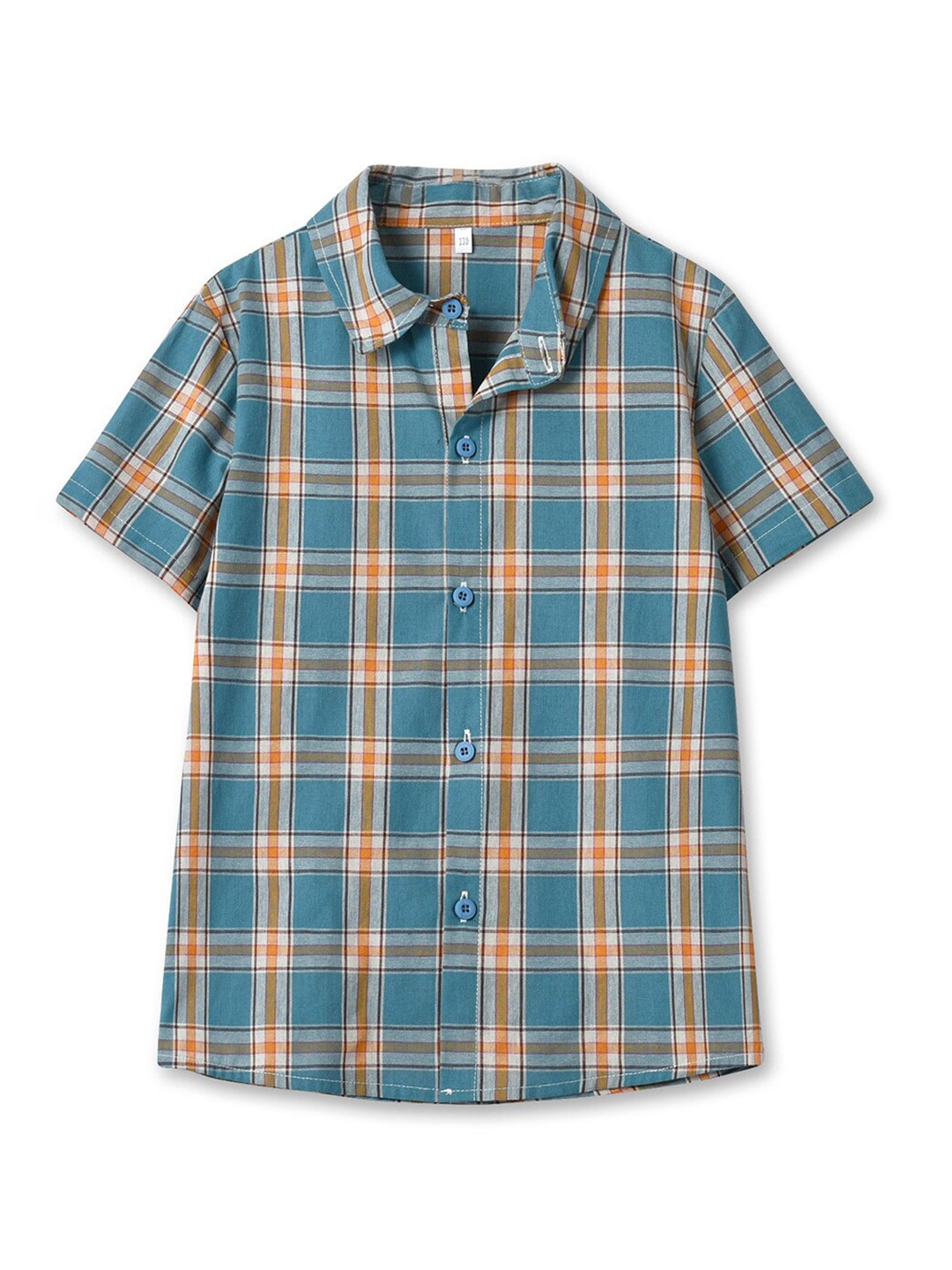 

StyleCast Boys Blue Tartan Checked Spread Collar Cotton Casual Shirt