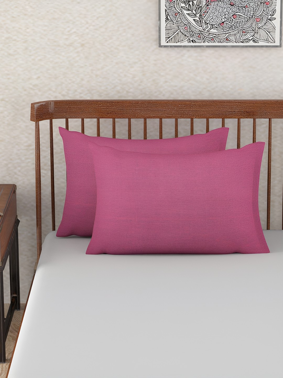 

Fabindia Chambray Pink 2 Pieces Pure Cotton Rectangle Pillow Covers