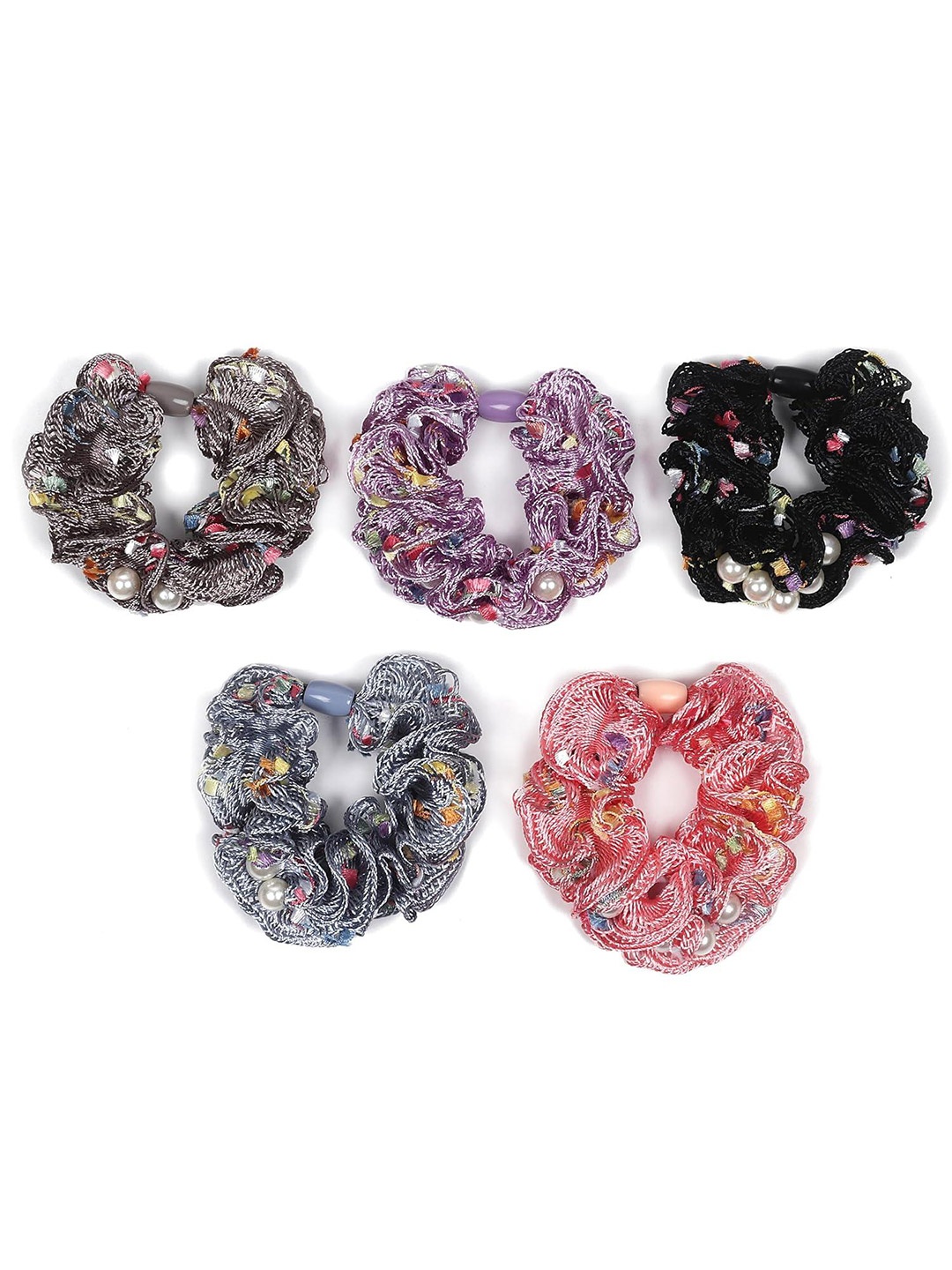 

DN Creation Set of 6 Assorted Embellished Scrunchies