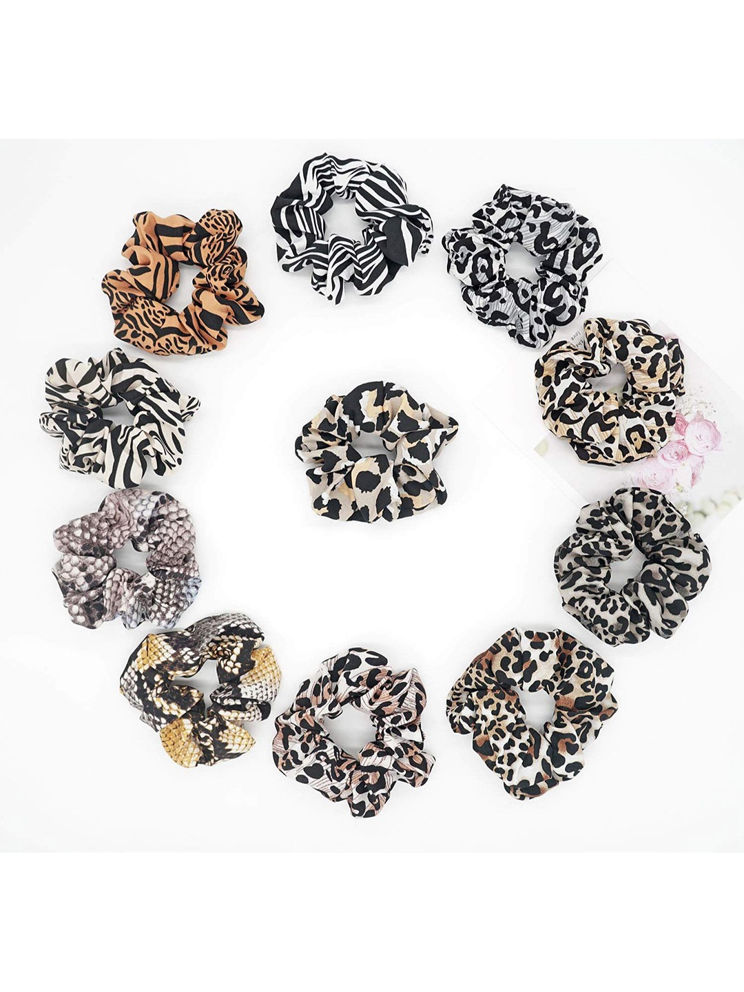 

DN Creation Set of 12 Assorted Animal Print Scrunchies
