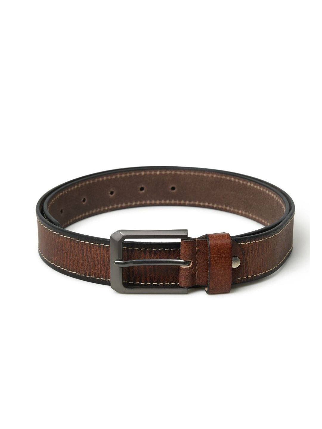 

MaheTri Men Textured Leather Casual Belt, Brown