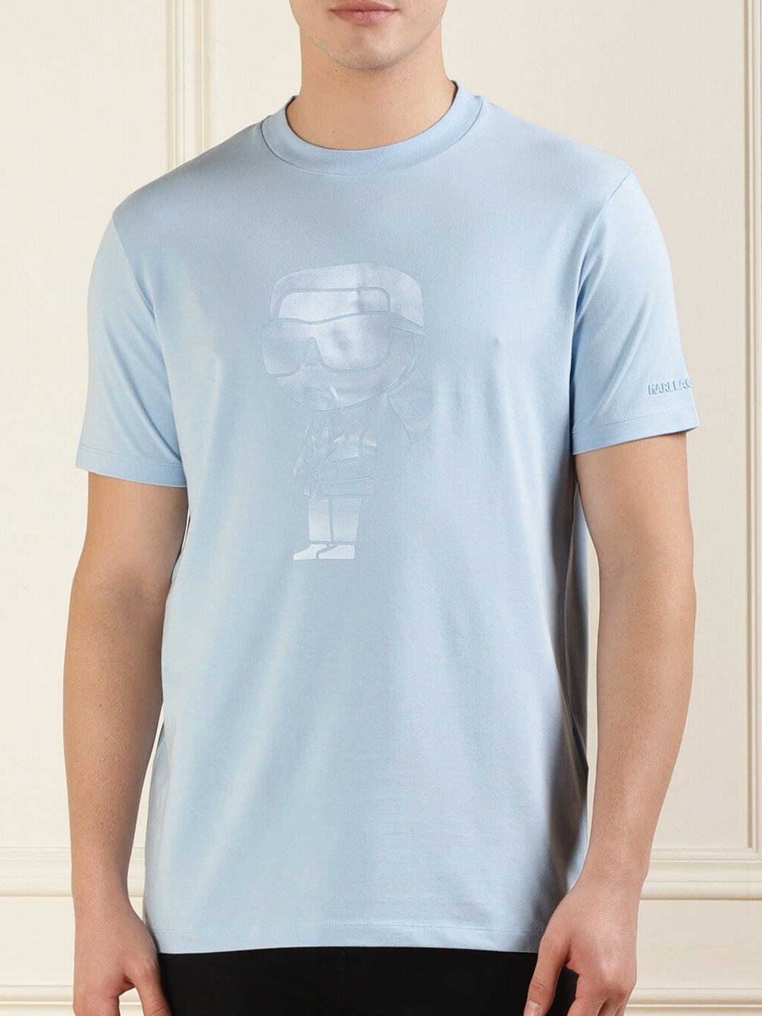 

Karl Lagerfeld Graphic Printed Cotton T-Shirt, Blue