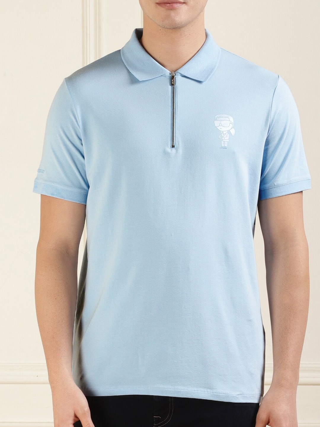 

Karl Lagerfeld Polo Collar Cotton T-Shirt, Blue