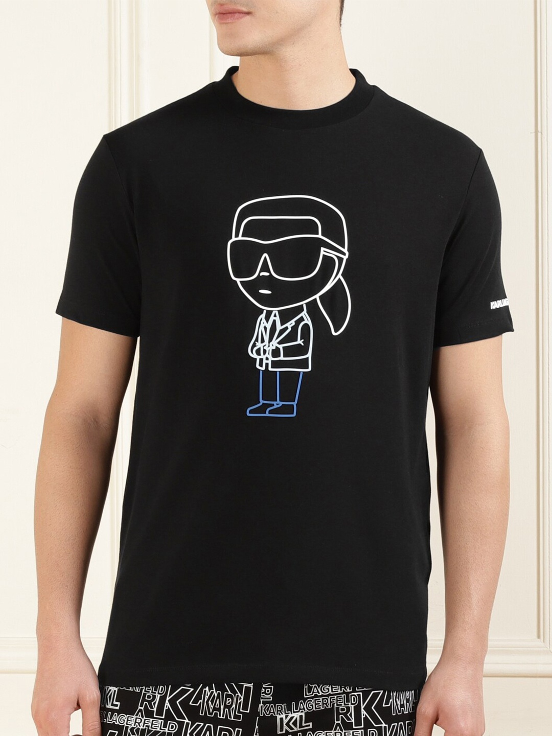 

Karl Lagerfeld Karl Doll Graphic Printed Cotton T-shirt, Black