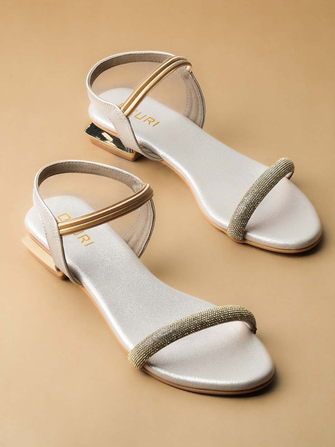 

Ozuri Embellished Open Toe Block Heels, Pink