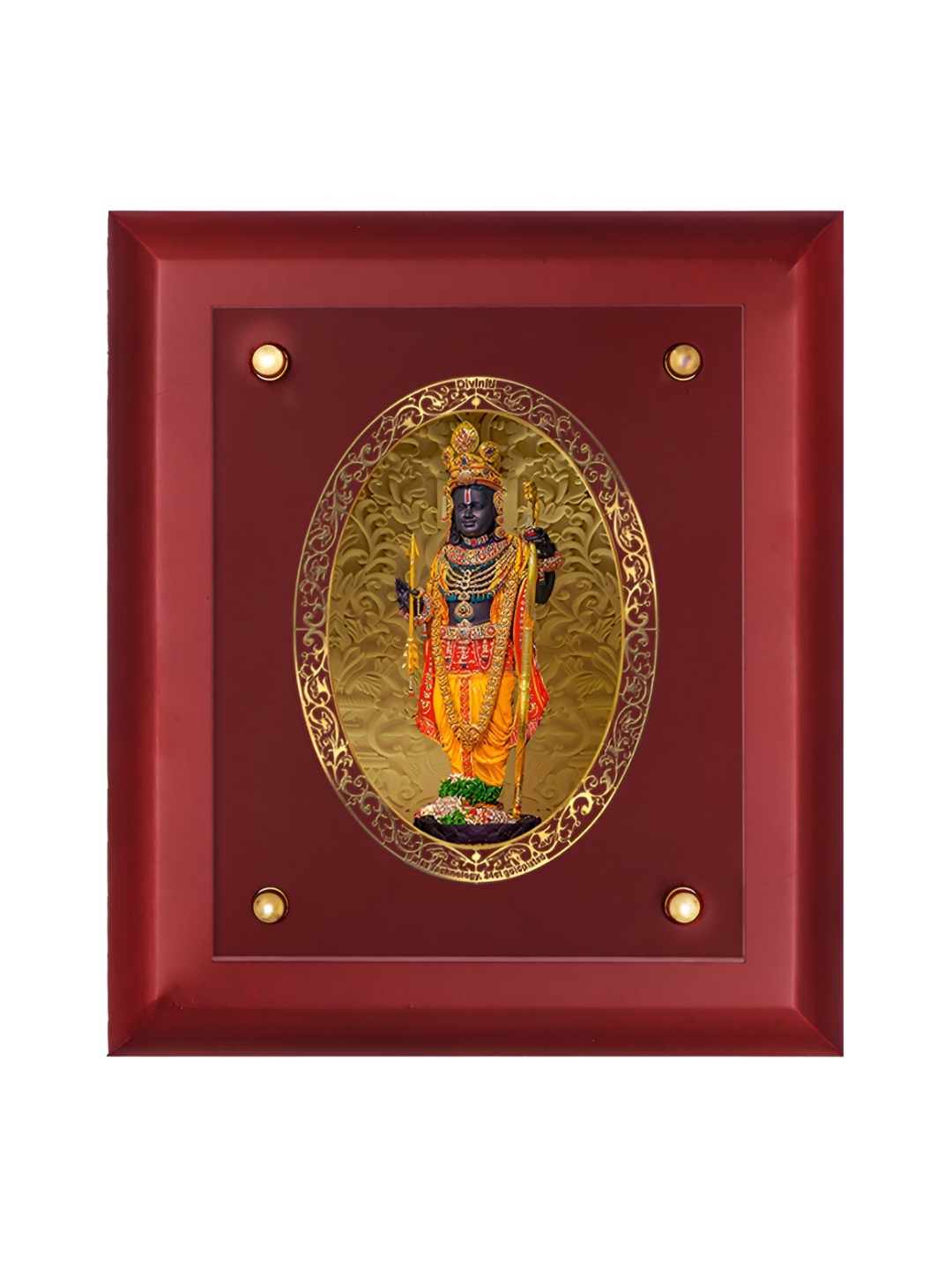 

DIVINITI Gold-Toned & Orange MDF Wall Photo Frame