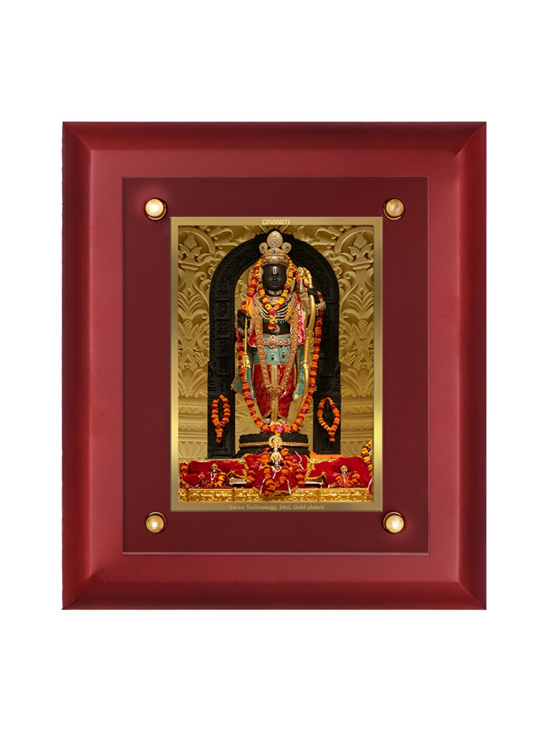 

DIVINITI Gold-Toned & Maroon MDF Wall Photo Frame