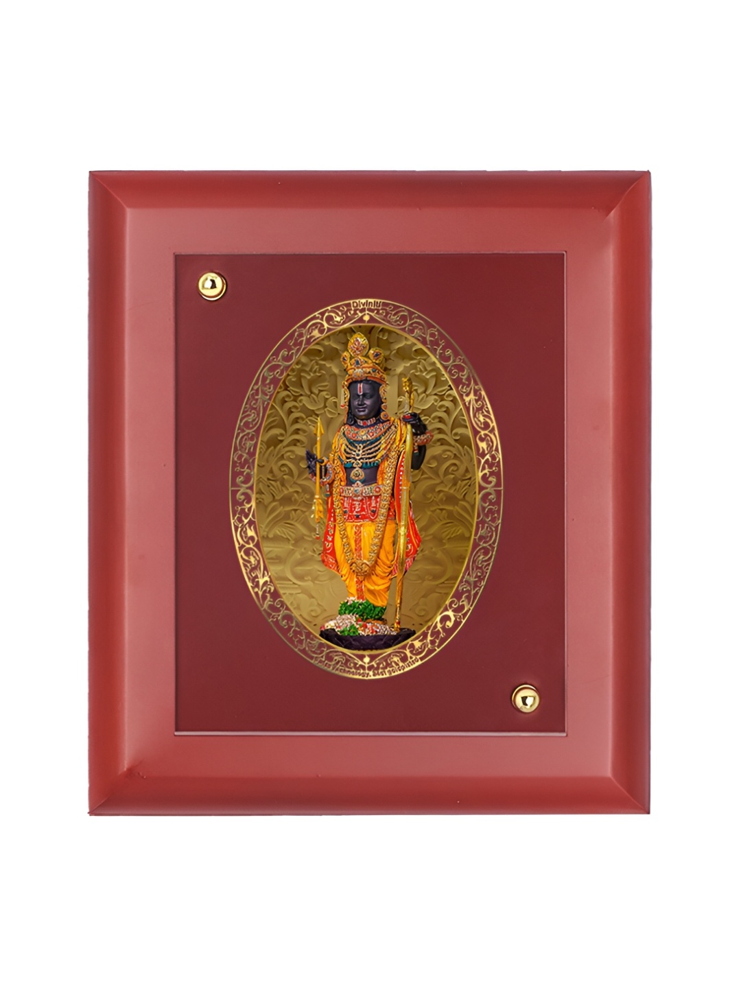 

DIVINITI Maroon 24K Gold Plated Foil Ram Lalla Wall Photo Frame