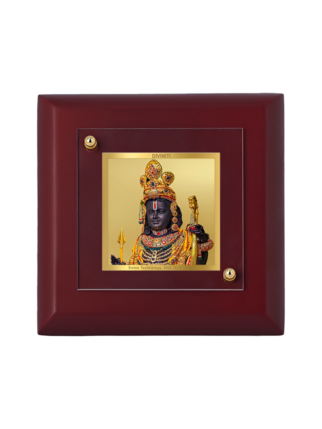 

DIVINITI Gold-Toned & Maroon MDF Table Photo Frame