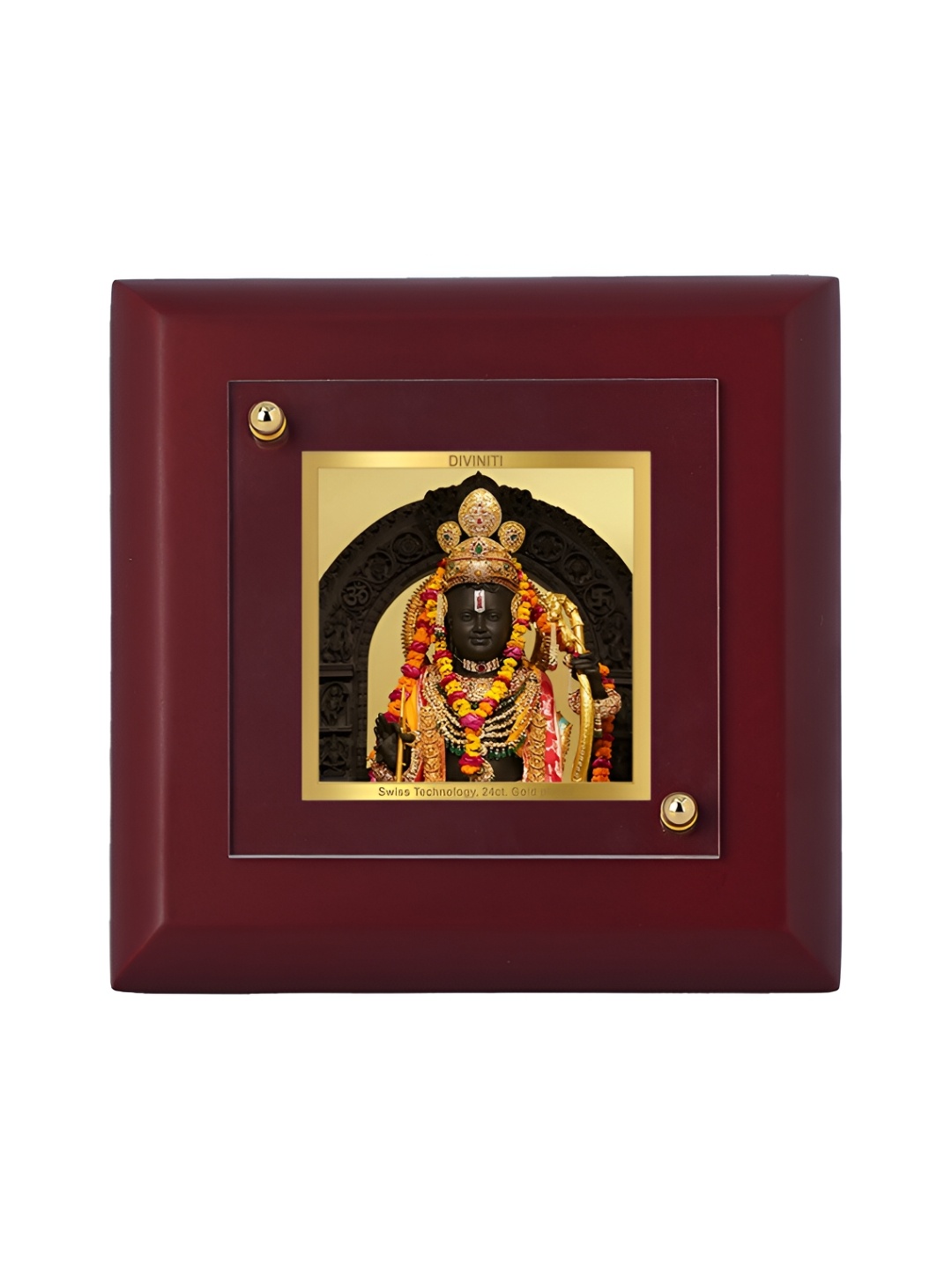 

DIVINITI Gold-Toned & Maroon MDF Table Photo Frame
