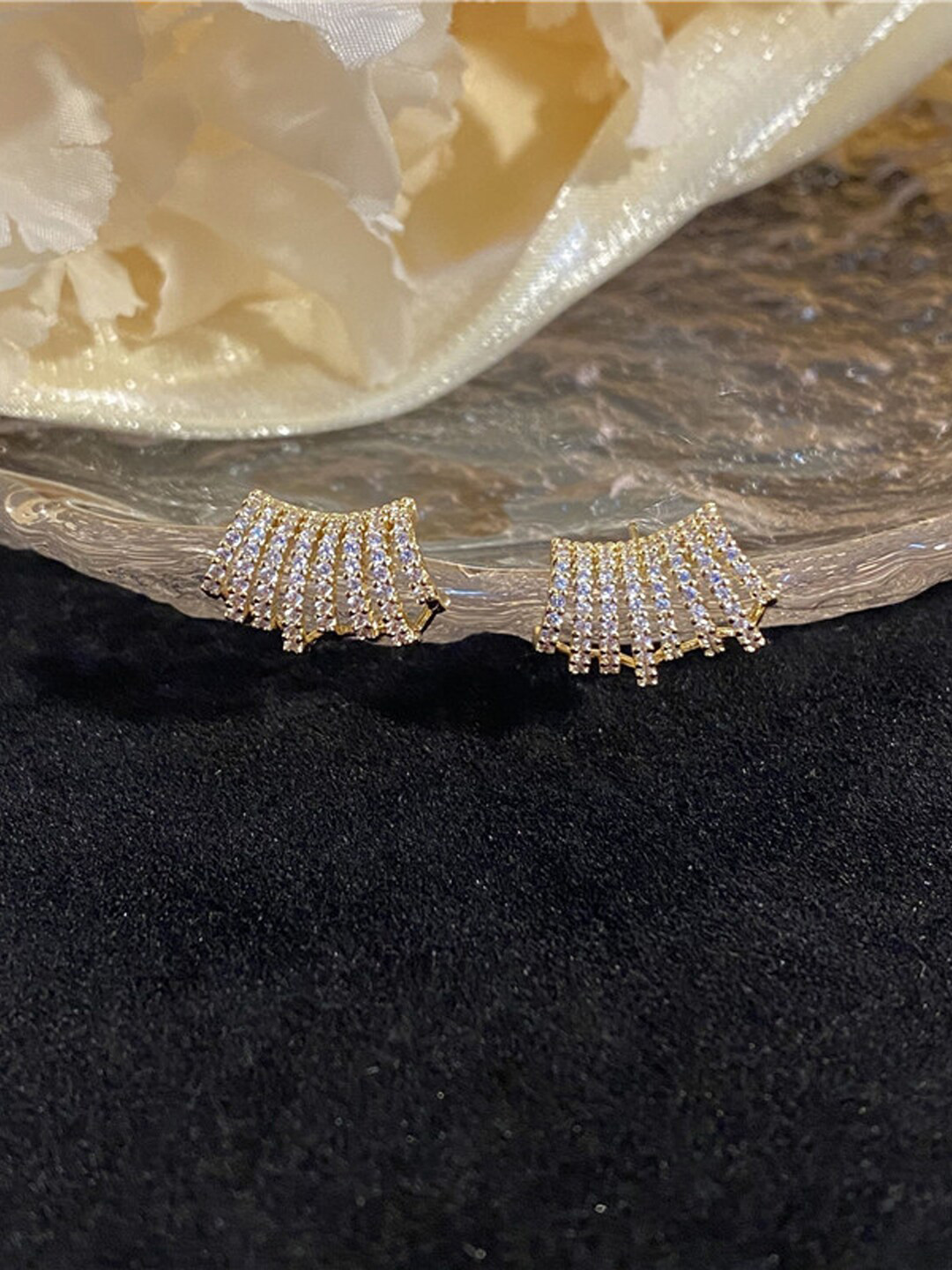 

Krelin Gold-Plated Stone-Studded Studs Earrings