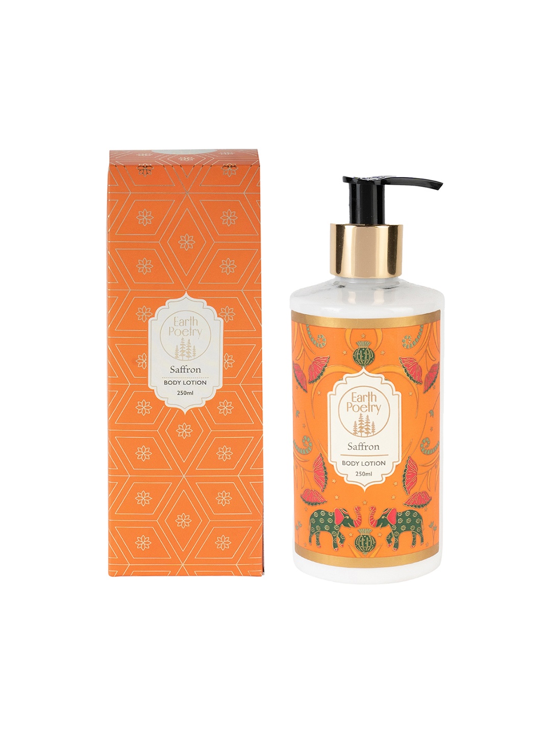 

EARTH POETRY Saffron Body Lotion with Sweet Almond Oil & Sandalwood - 250 ml, Orange