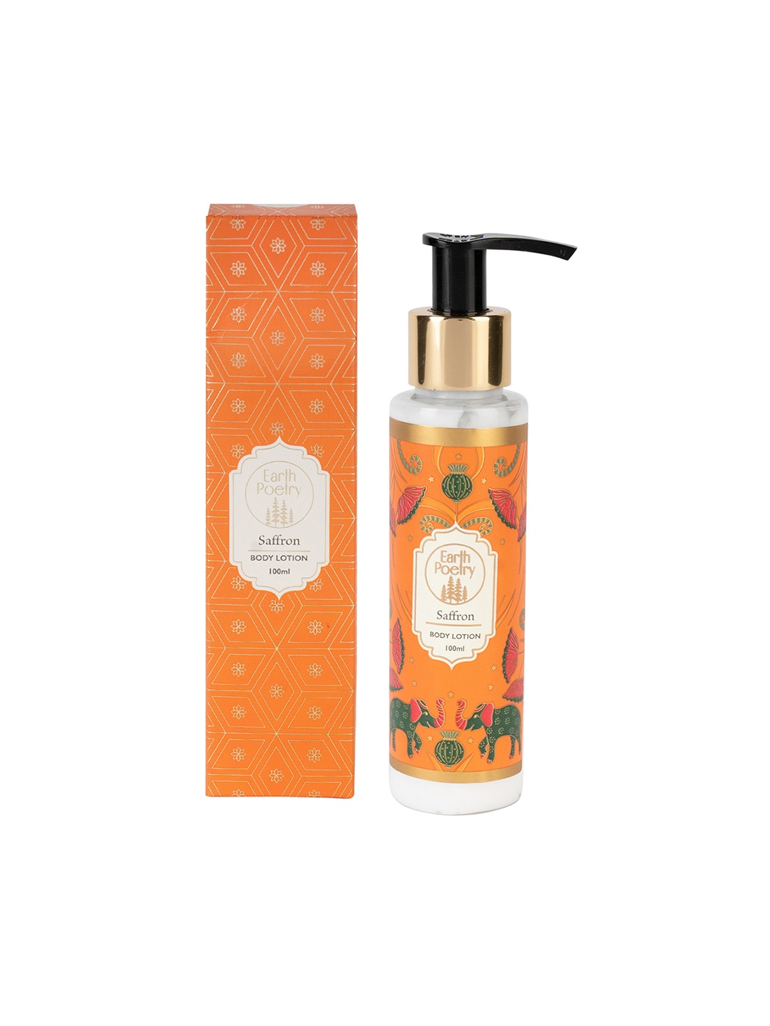 

EARTH POETRY Saffron Body Lotion with Sweet Almond Oil & Sandalwood - 100 ml, Orange