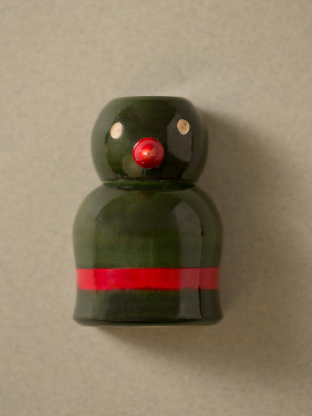 

Fabindia Wooden Owl Fridge Magnet, Green