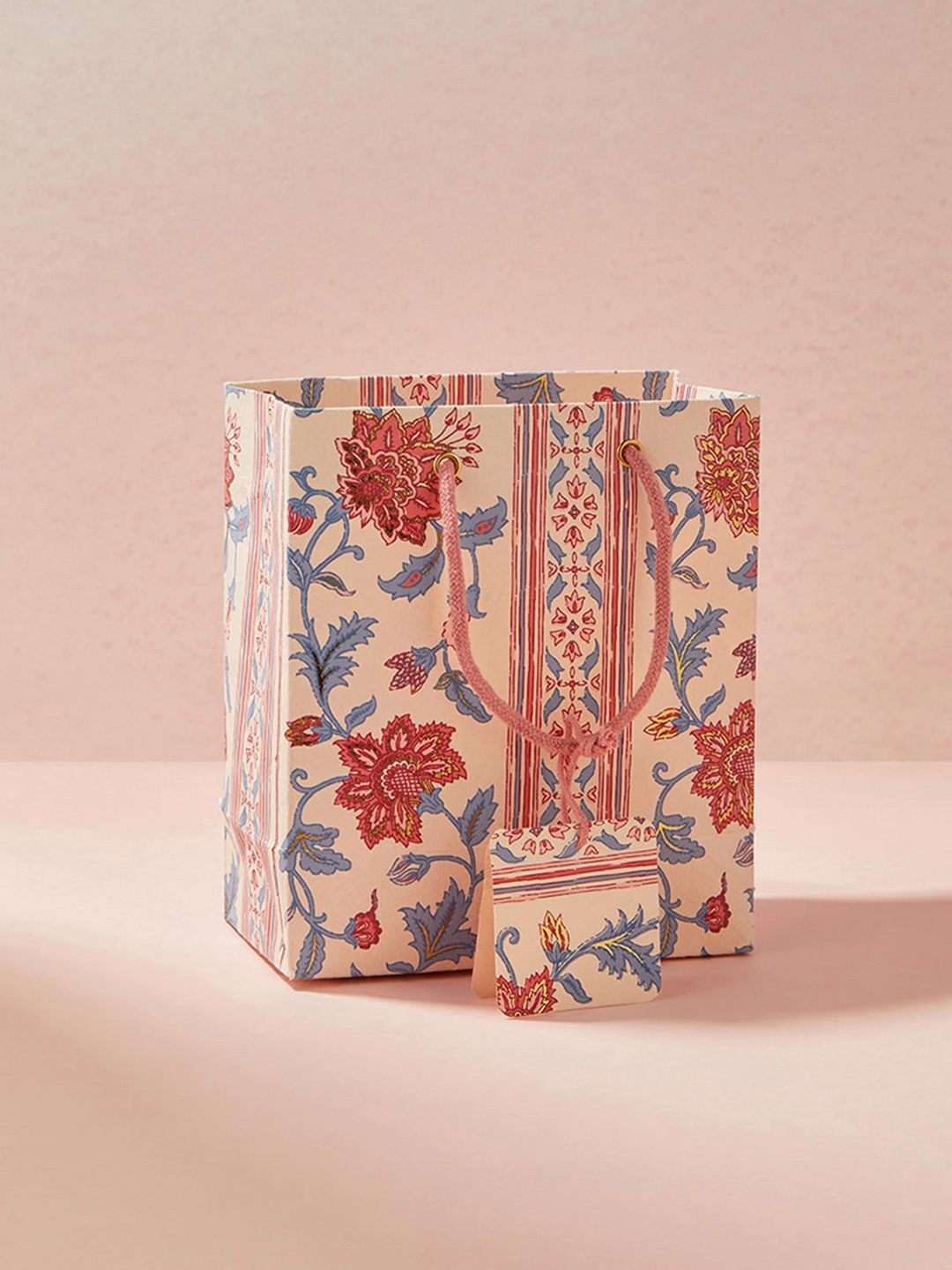 

Fabindia Pink Adira Large Gift Bag