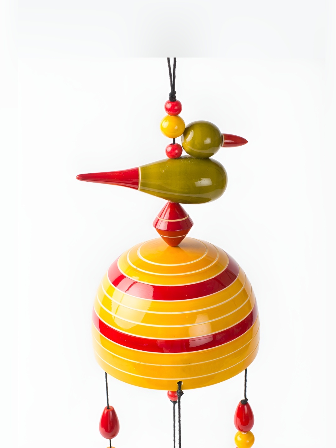 

Fabindia Yellow & Red Wooden Channapatna Windchime