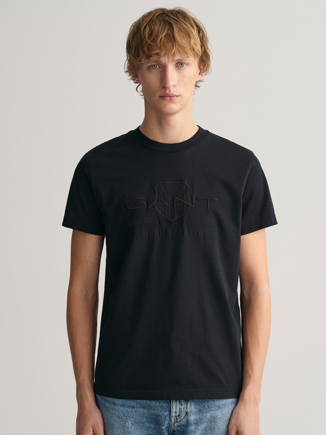 

GANT Round Neck Regular Fit T-Shirt, Black