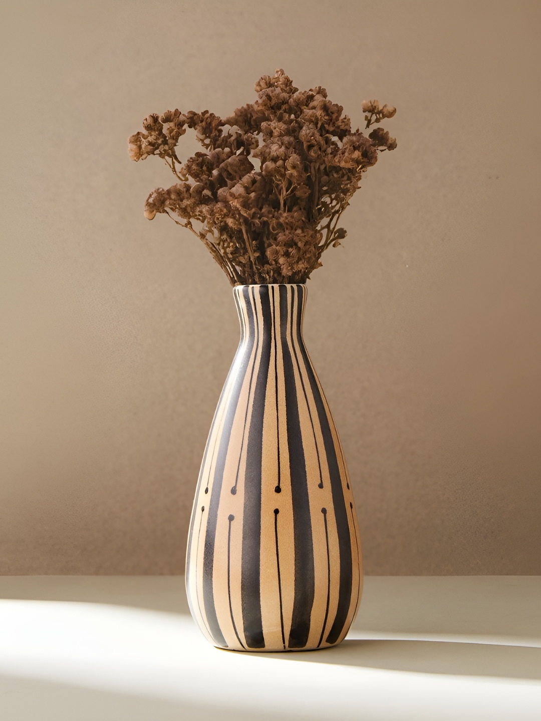 

Fabindia Black & Beige Ceramic Thar Bud Vase