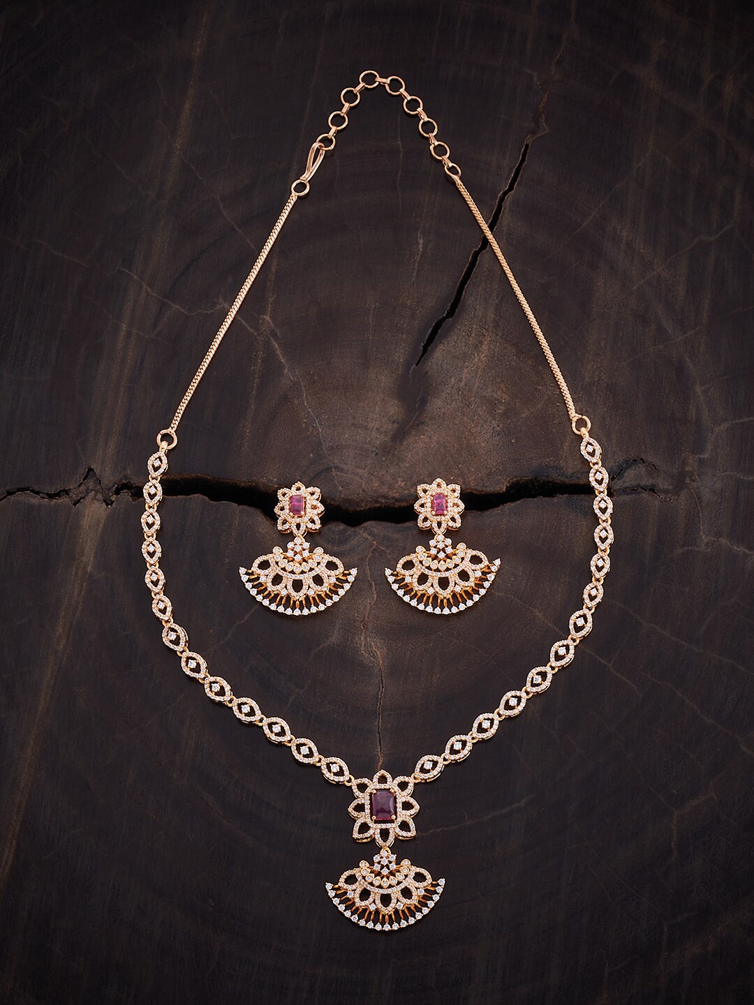 

Kushal's Fashion Jewellery Gold Plated Cubic Zirconia Jewellery Set