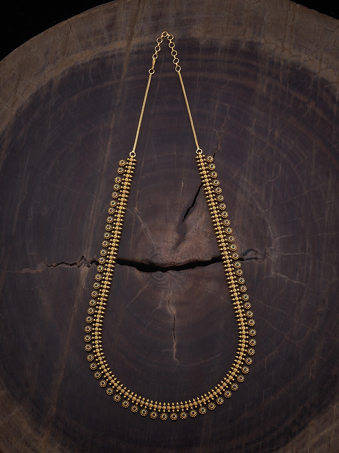 

Kushal's Fashion Jewellery Gold-Plated Stones Studded Antique Necklace
