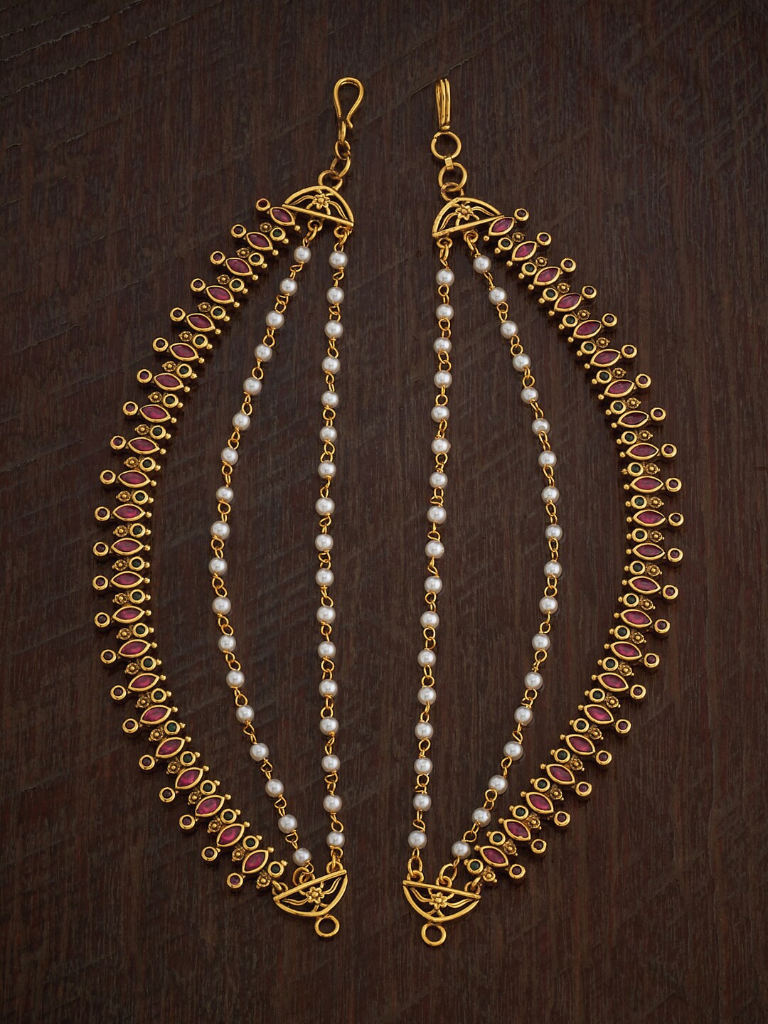 

Kushal's Fashion Jewellery Set of 2 Gold-Plated Beaded Matil